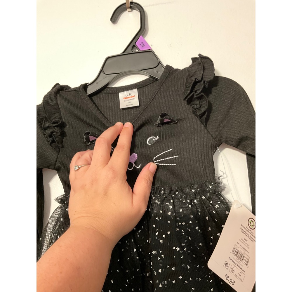 NWT Baby Girl Halloween Outfit Lot 12M Black Cat Tutu Dress & Carters 2pc Set - Picture 4 of 6